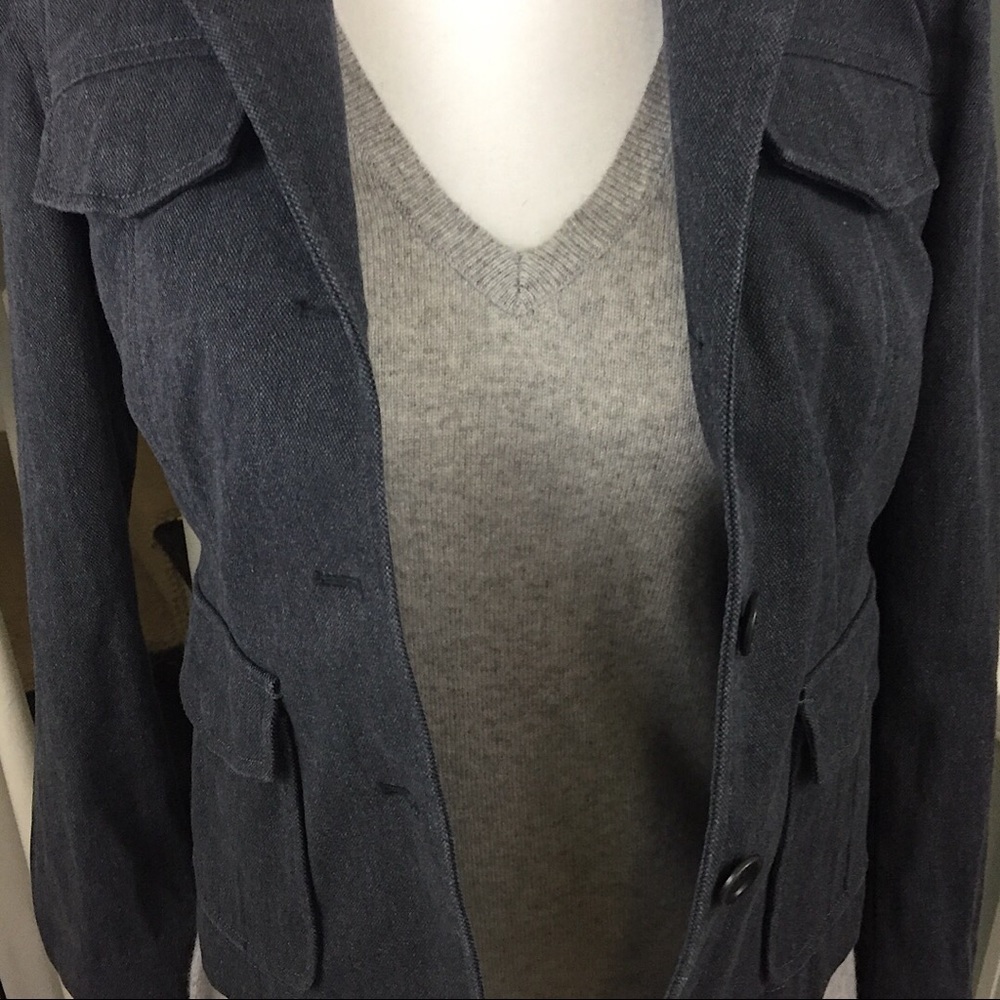 Theory Jacket Blazer Gray Button Down Size 2 - image 3